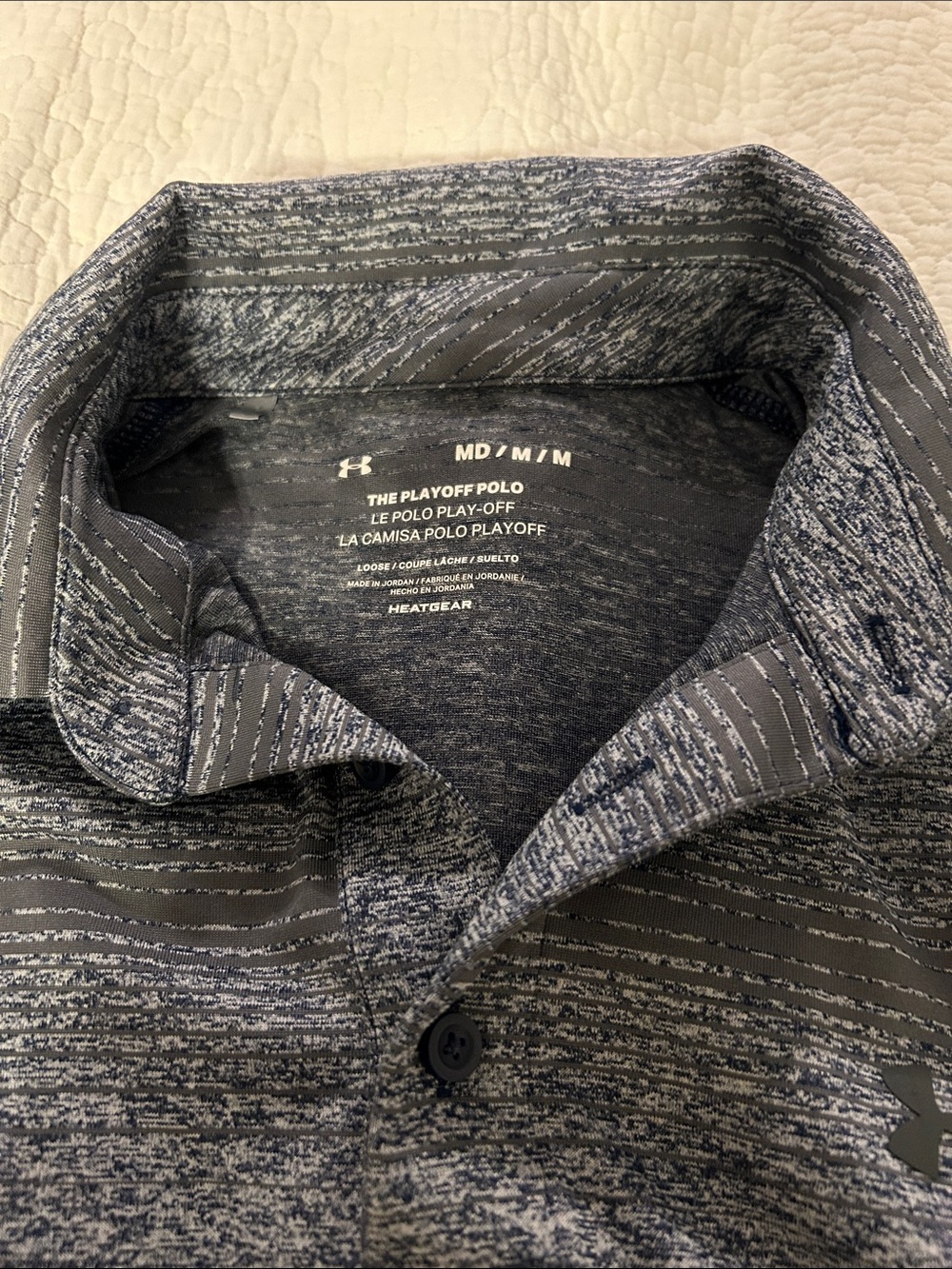 Under Armour Men's Heathered Black & Gray Playoff Polo
